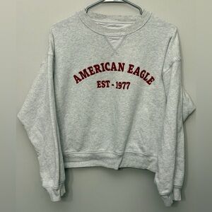 American Eagle Crewneck Sweatshirt Gray – Embroidered – Women’s oversized Medium